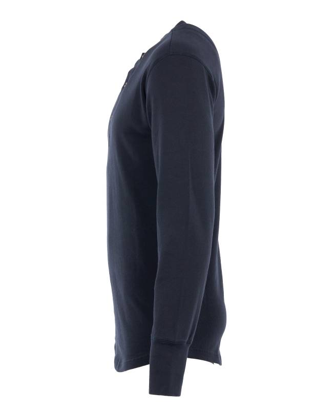 Pike Brothers 1927 Henley Shirt long sleeve Mojave blue Fabrikverkauf