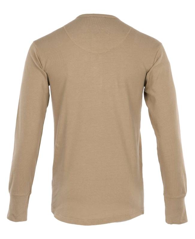 Pike Brothers 1927 Henley Shirt long sleeve Mojave beige Fabrikpreis