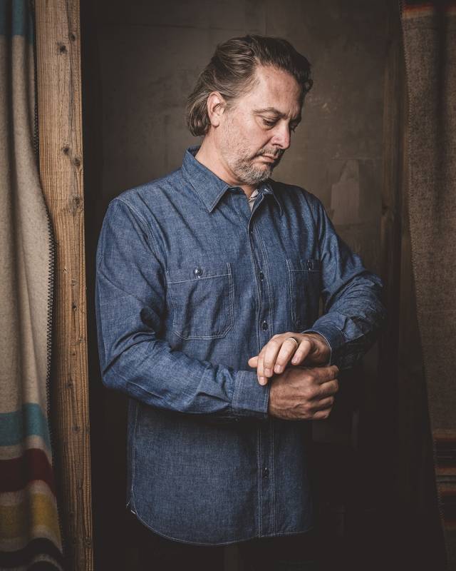 Pike Brothers 1940 USN Chambray Shirt Harbor Blue Neueste Mode