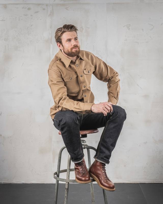 Pike Brothers 1967 CPO Shirt waxed khaki Im Verkauf