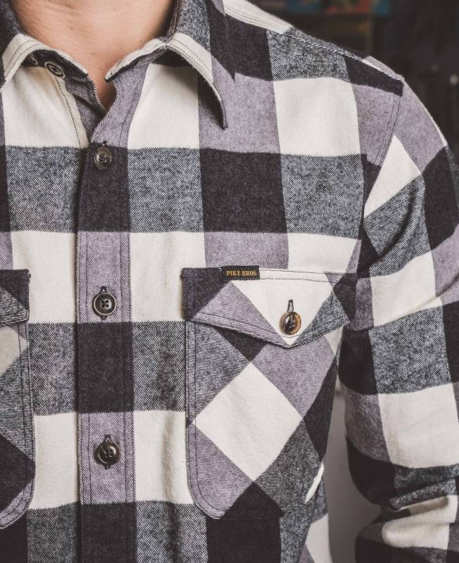 Pike Brothers 1943 CPO Shirt Buffalo white flannel Günstiger Verkauf