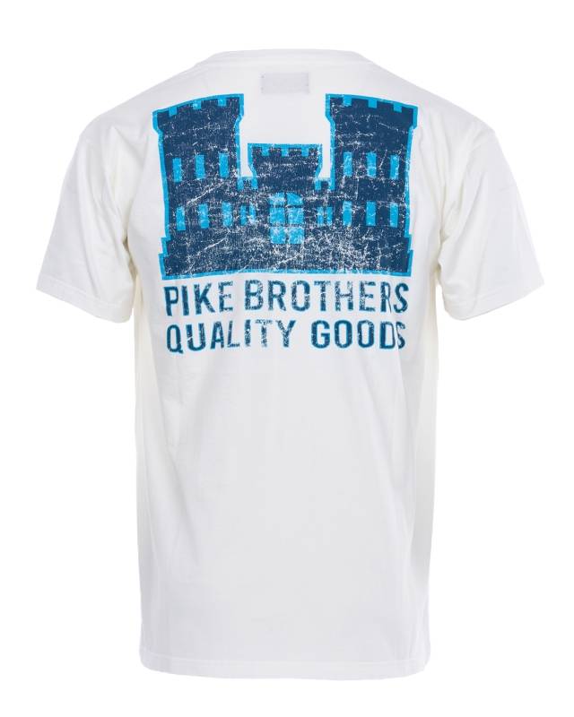 Pike Brothers 1969 Sports Tee Blue Castle Logo Print Osterangebot