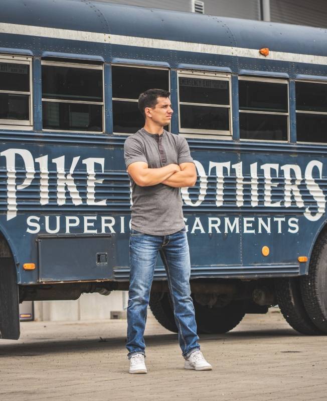 Pike Brothers 1927 Henley Shirt short sleeve ecru melange Lagerräumung