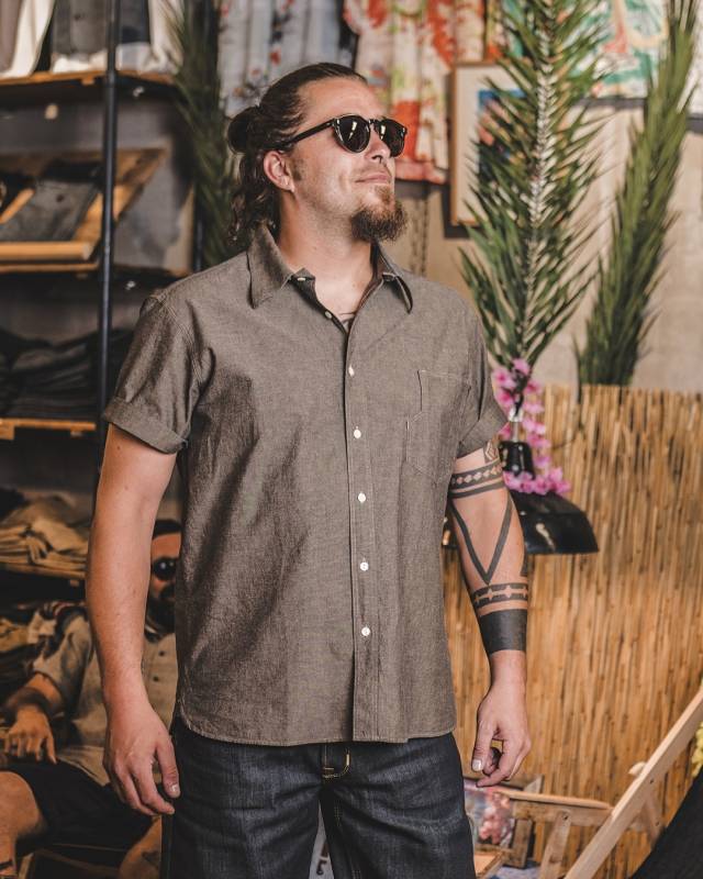 Pike Brothers 1937 Roamer Shirt Short sleeve charcoal grey Tägliche Deals
