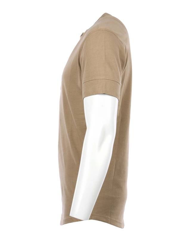Pike Brothers 1927 Henley Shirt short sleeve Mojave beige Kostenlose Rückgabe