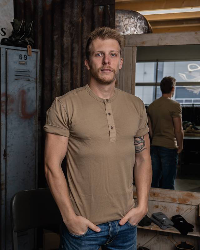 Pike Brothers 1927 Henley Shirt short sleeve Mojave beige Kostenlose Rückgabe