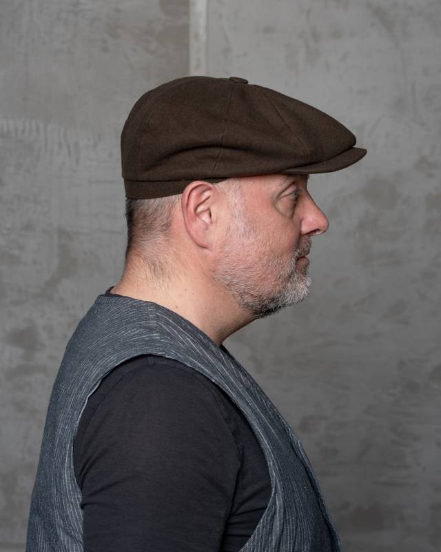 Pike Brothers 1928 Newsboy Cap Moleskin soil brown Begrenzte Freigabe