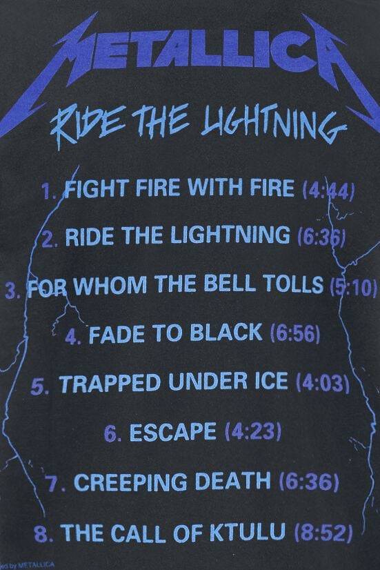 EMP "Ride The Lightning" T-Shirt schwarz von Metallica Top Angebot