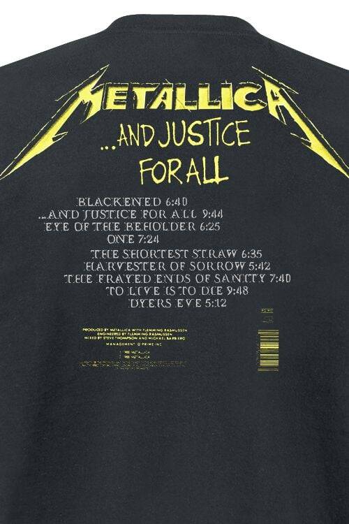 EMP " And Justice For All - Tracklist" T-Shirt schwarz von Metallica Neueste Mode
