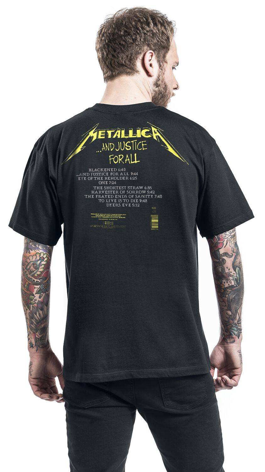 EMP " And Justice For All - Tracklist" T-Shirt schwarz von Metallica Neueste Mode