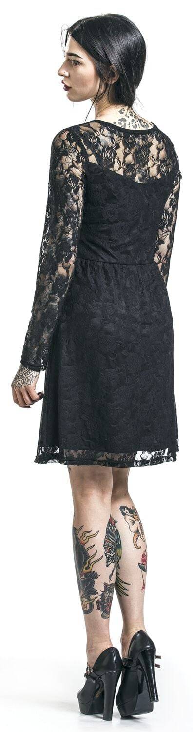 EMP "Lace Dress" Kurzes Kleid schwarz von Gothicana by EMP Schlussverkauf