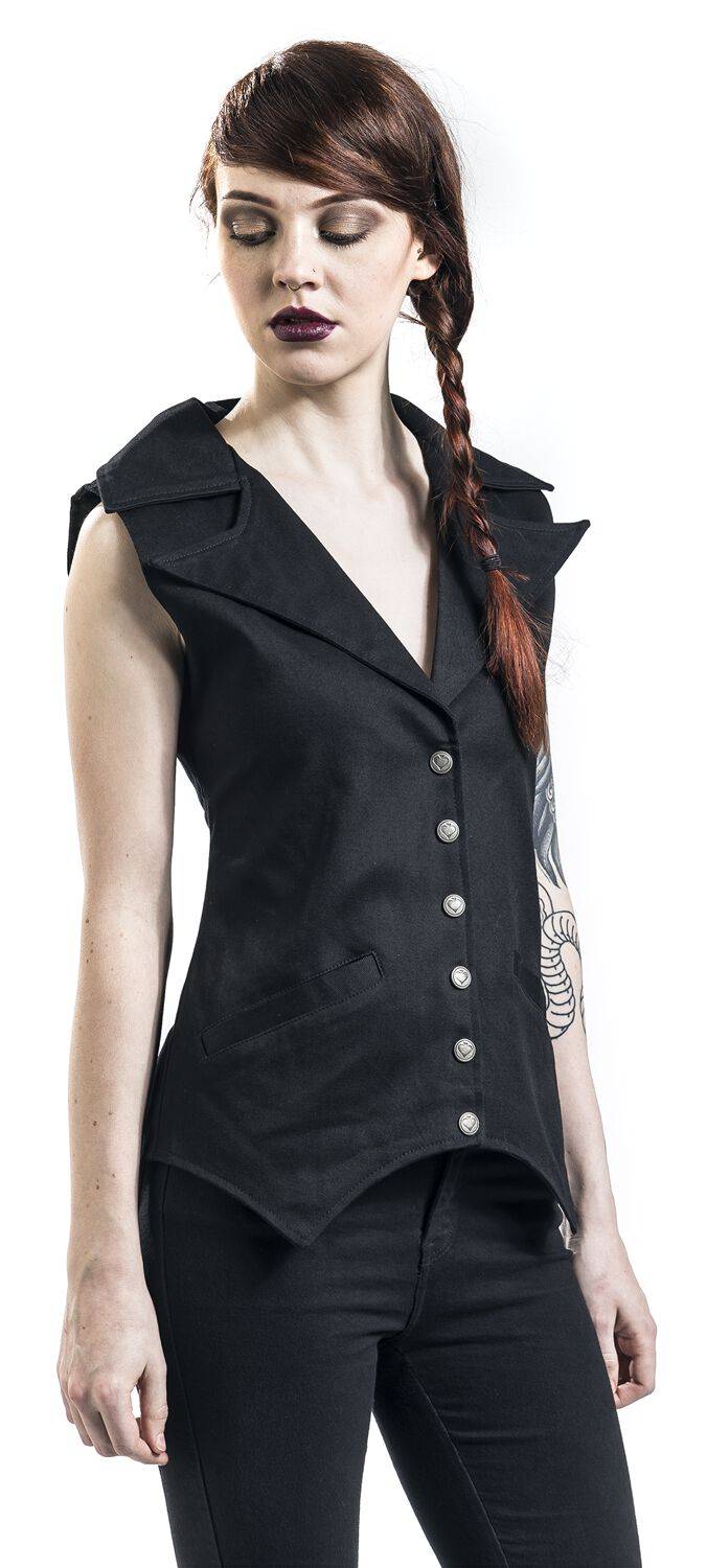 EMP Weste schwarz von Gothicana by EMP Großer Ausverkauf