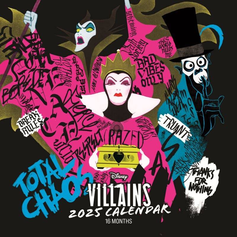 EMP "Villains - Wandkalender 2025" Kalenderbuch multicolor von Disney Im Verkauf