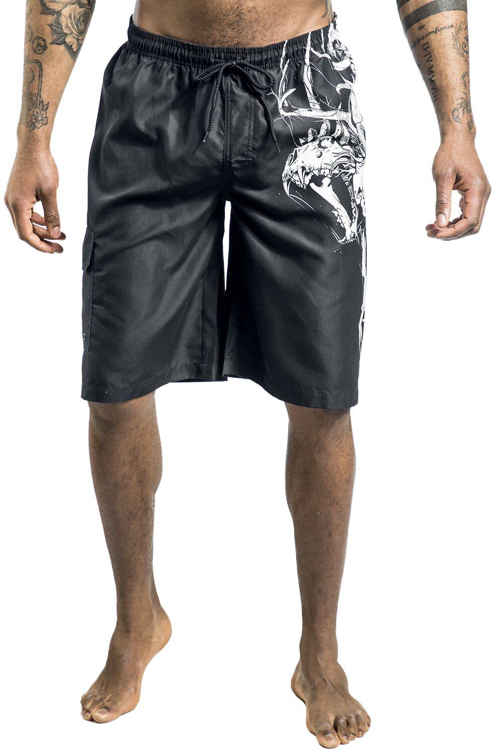 EMP Badeshort schwarz von Gothicana by EMP Bis zu 60% Rabatt
