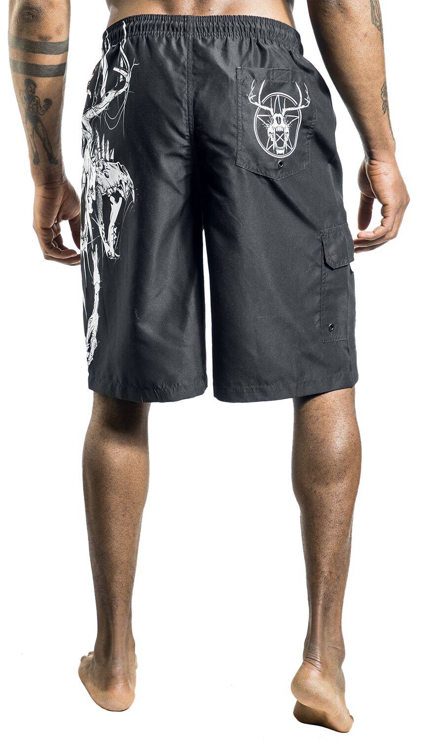 EMP Badeshort schwarz von Gothicana by EMP Bis zu 60% Rabatt
