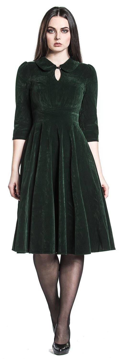 EMP "Glamorous Velvet Tea Dress" Mittellanges Kleid dunkelgrün von H&R London Bis zu 55% Rabatt