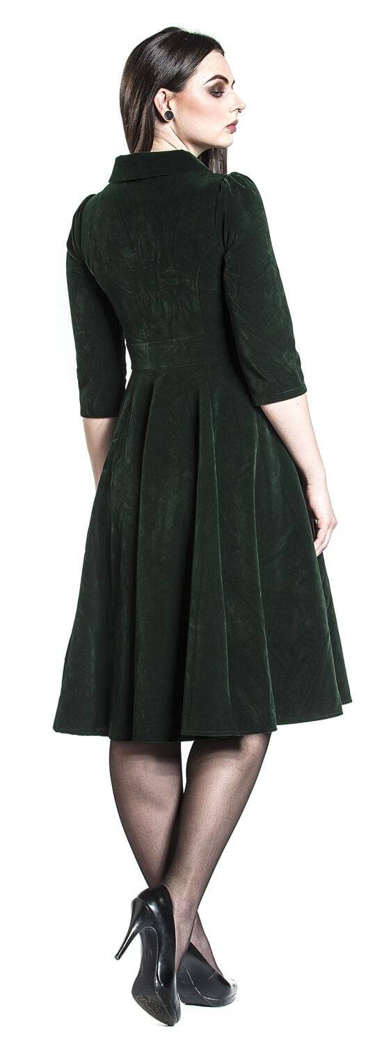 EMP "Glamorous Velvet Tea Dress" Mittellanges Kleid dunkelgrün von H&R London Bis zu 55% Rabatt