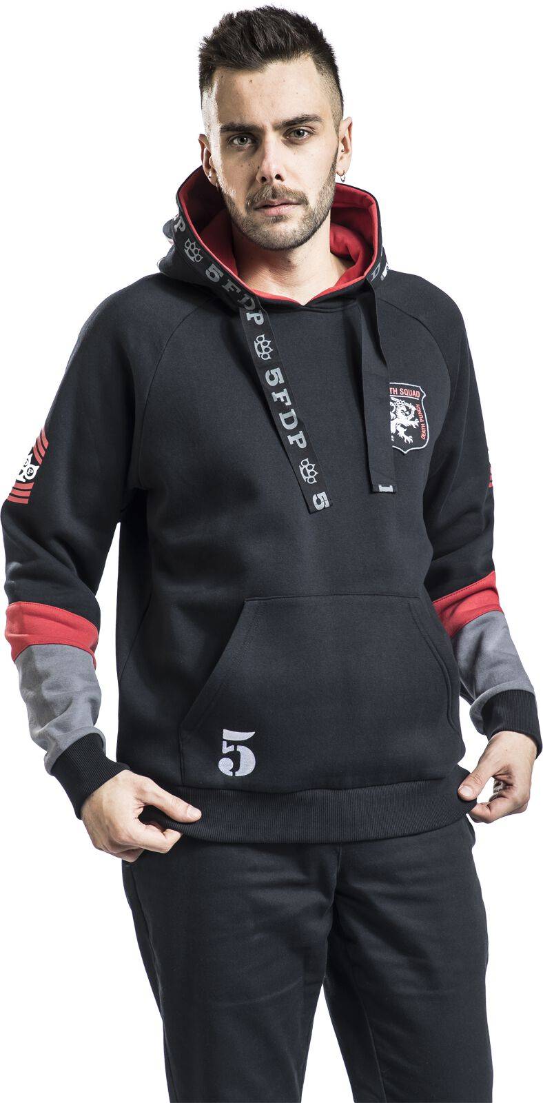 EMP "EMP Signature Collection" Kapuzenpullover schwarz/grau/rot von Five Finger Death Punch Saisonschlussverkauf