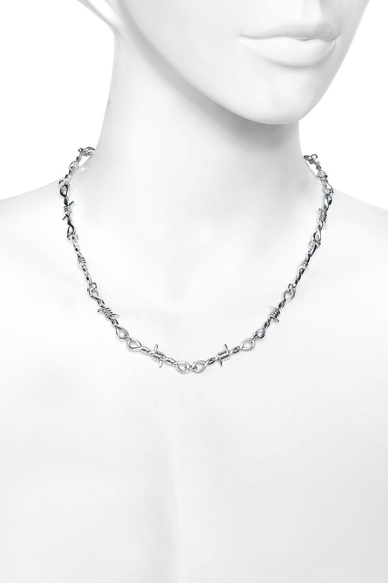 EMP "Barbed Wire Necklace" Halskette silberfarben von Urban Classics Räumungsverkauf
