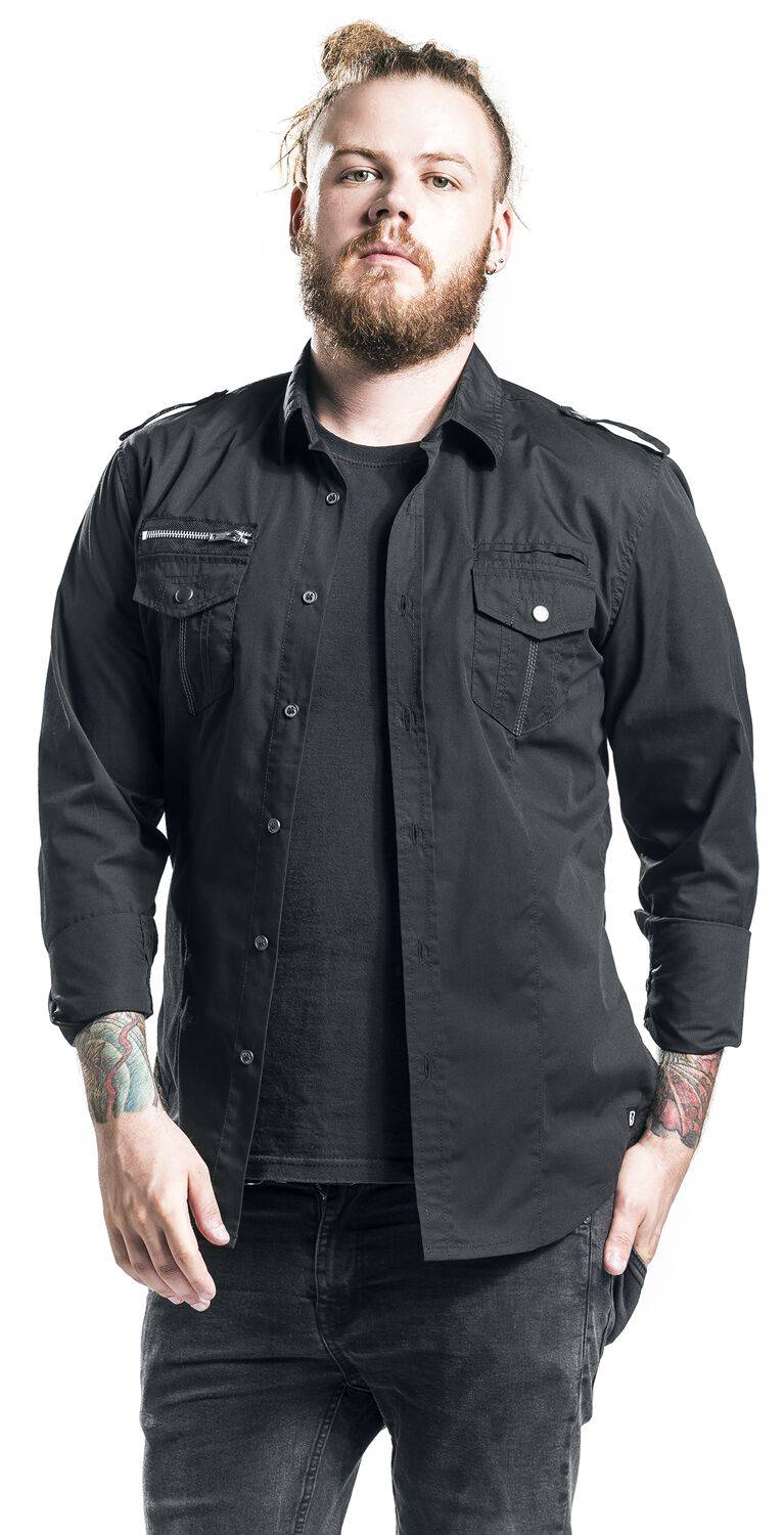 EMP "Rockstar Shirt Longsleeve" Langarmhemd schwarz von Brandit Sonderangebote