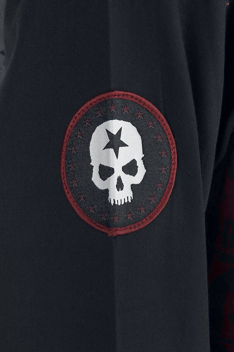 EMP Langarmhemd schwarz/rot von Rock Rebel by EMP Bis zu 50% Rabatt