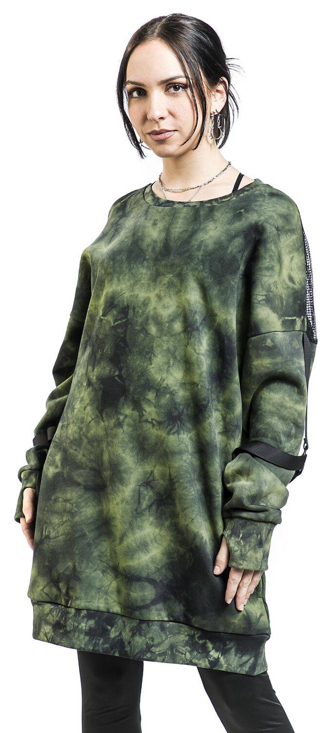 EMP "Kami Jumper" Sweatshirt schwarz/grün von Poizen Industries im Angebot