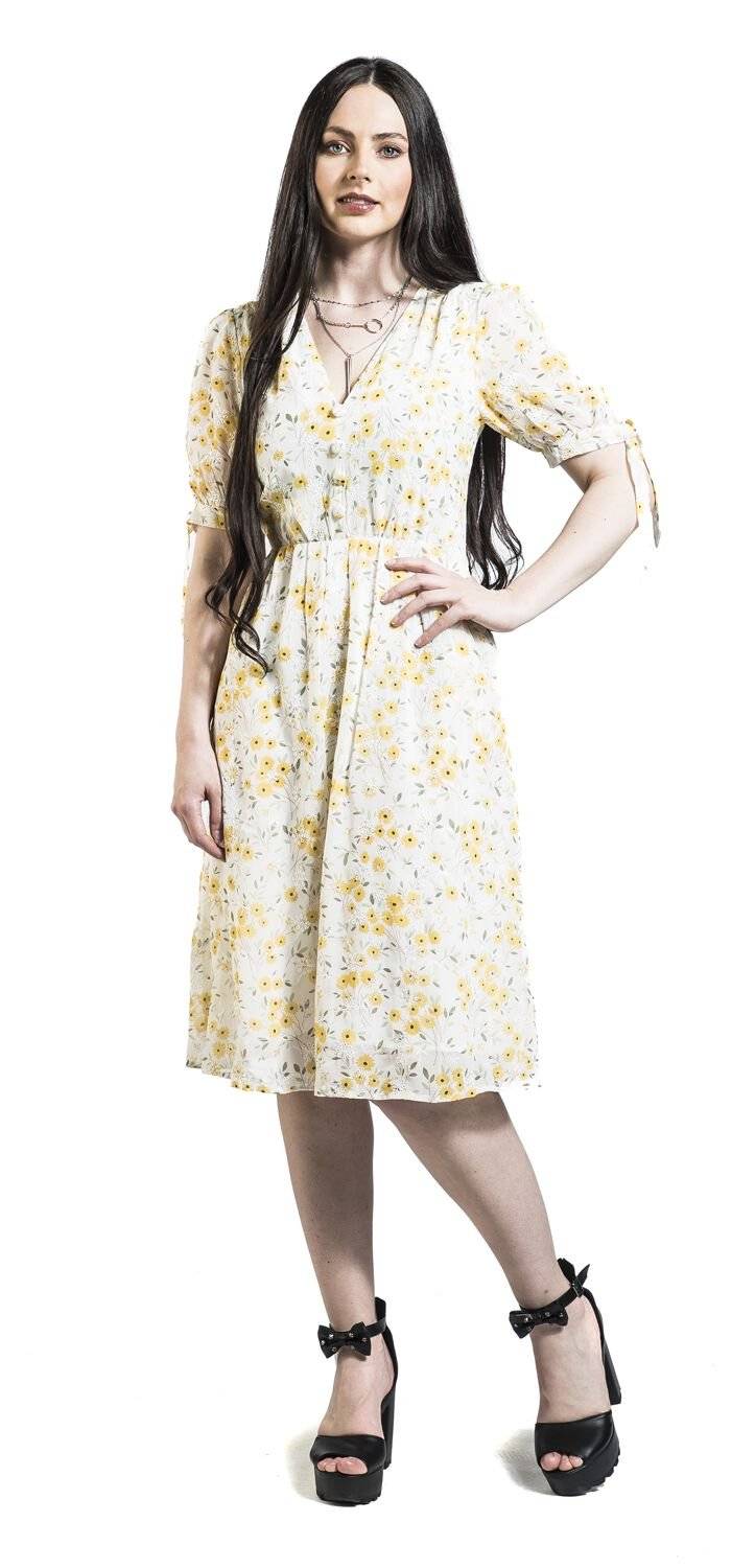 EMP "Tie Sleeve Floral Print And Emb Chiffon Flare Dress" Mittellanges Kleid multicolor von Voodoo Vixen Meist gekauft
