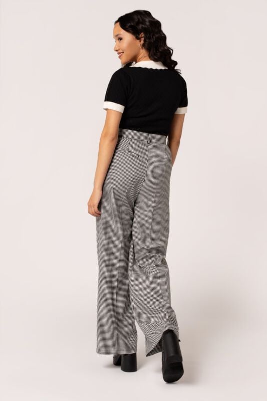 EMP "Teddy Trousers" Stoffhose schwarz/weiß von Hell Bunny Fabrikverkauf