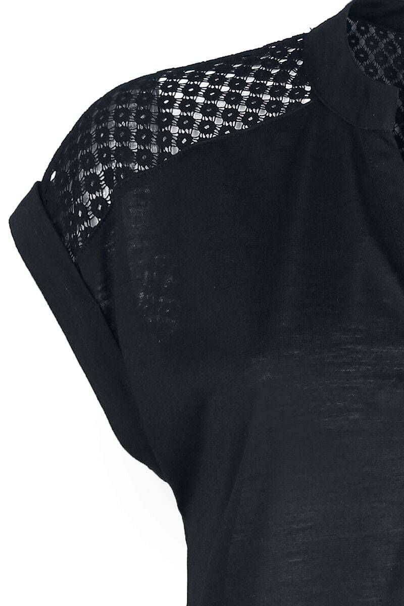 EMP "Heeze - Back Lace Wide Slub Jersey Tee" T-Shirt schwarz von Rotterdamned Sonderangebote