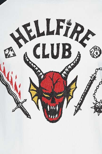 EMP "Hellfire Club" T-Shirt weiß/schwarz von Stranger Things Riesige Rabatte