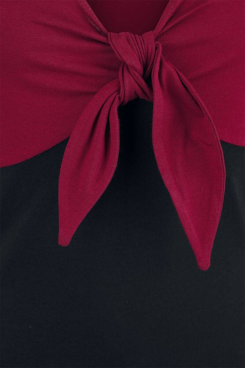 EMP Top bordeaux/schwarz von Rock Rebel by EMP 50% Rabatt mit kostenlosem Versand