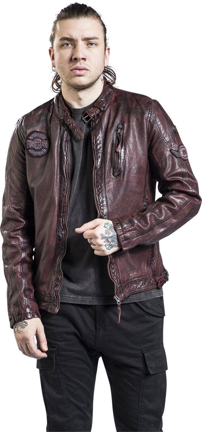 EMP "GMRakva" Lederjacke weinrot von Gipsy Auslauf