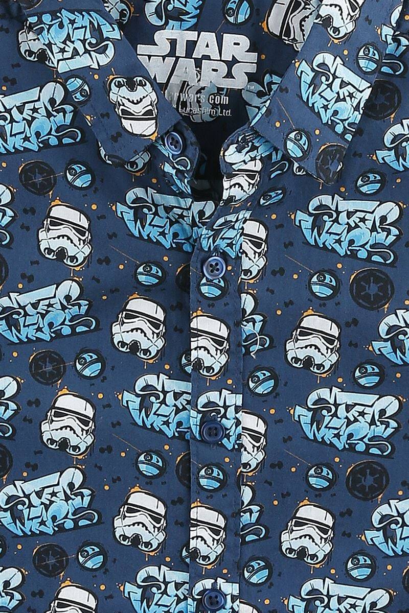 EMP "Kids - Allover" Hemd blau von Star Wars Begrenztes Angebot