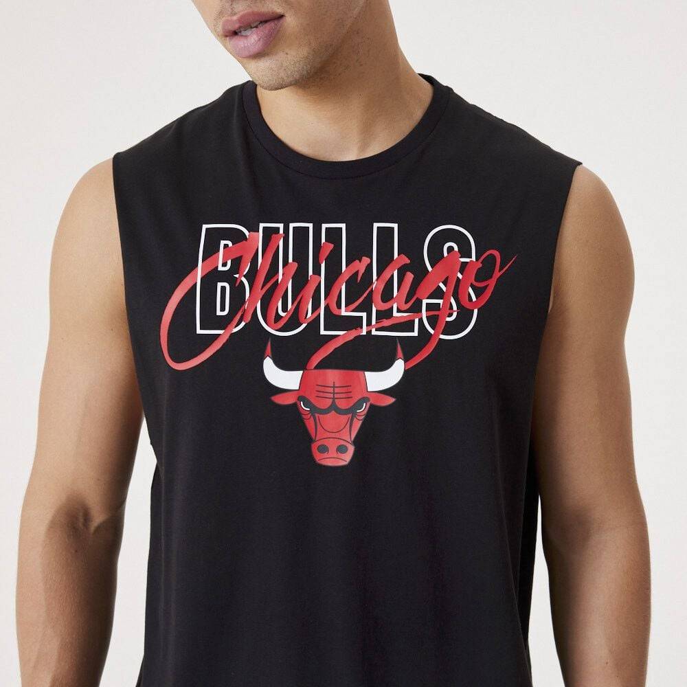 EMP "Script Sleeveless Tee - Chicago Bulls" Tank-Top schwarz von New Era - NBA Räumungsverkauf