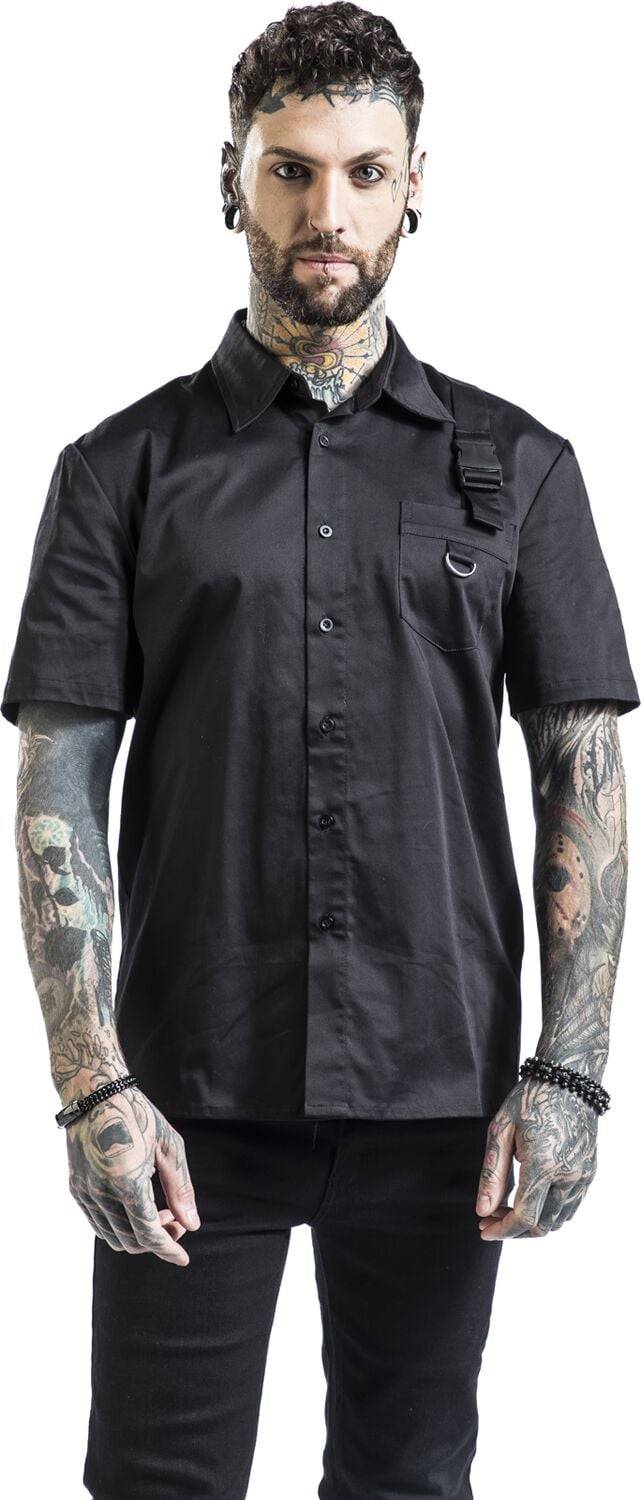 EMP "Black Shirt" Kurzarmhemd schwarz von H&R London Begrenzte Freigabe