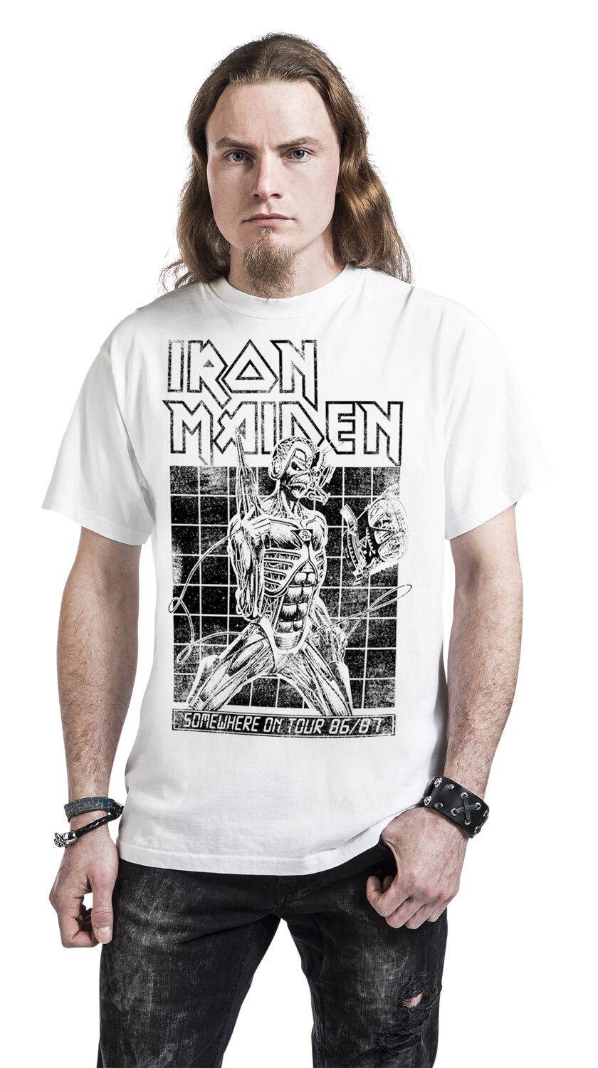 EMP "Sit Tour 86/87" T-Shirt weiß von Iron Maiden Discount Store für neue Produkte