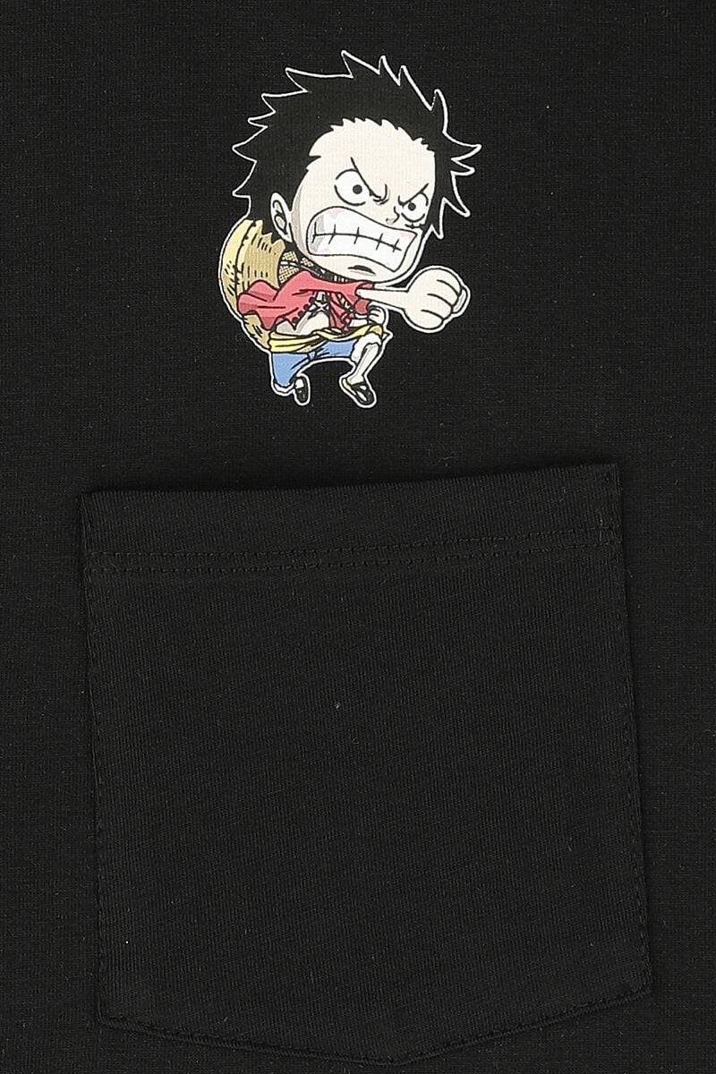 EMP "Luffy inklusive Brusttasche" T-Shirt schwarz von One Piece Kostenloser Versand international