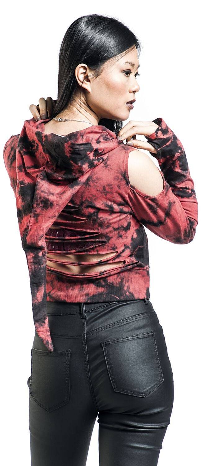 EMP "Morrigan Hood" Kapuzenpullover rot/schwarz von Innocent Speichern exportieren