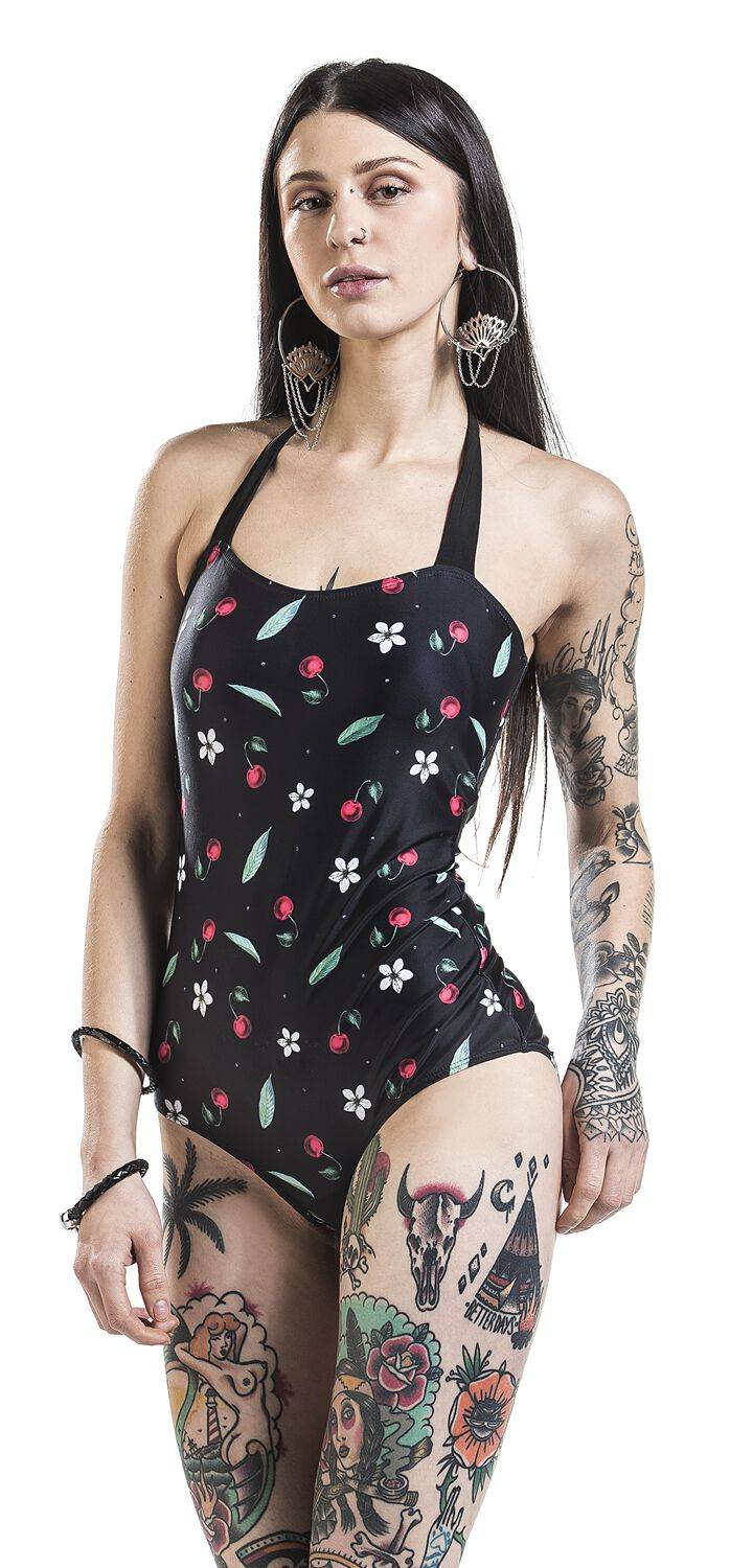 EMP "Cherry Blossom Swimsuit" Badeanzug multicolor von Pussy Deluxe 50% Rabatt für begrenzte Zeit