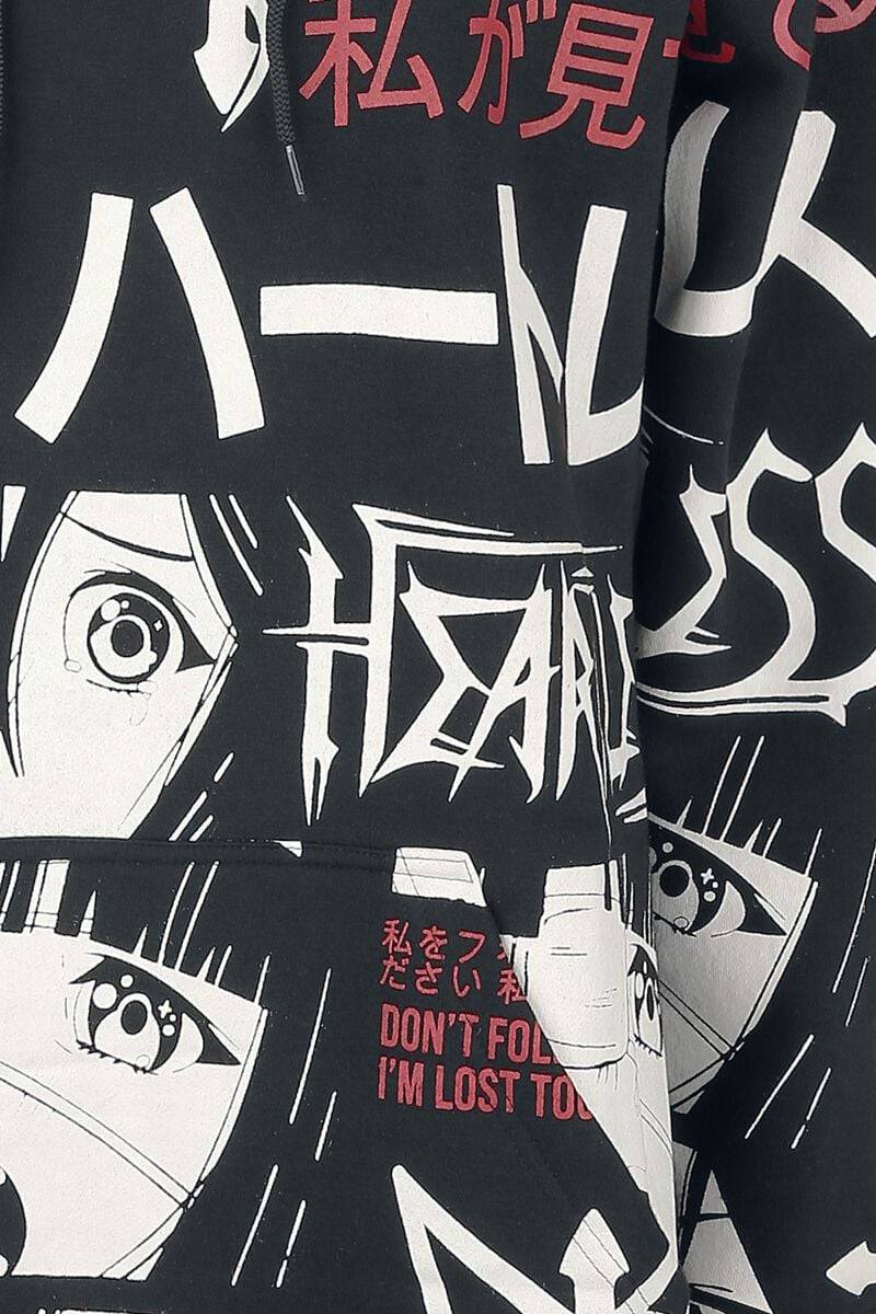 EMP "I'm Lost Hood" Kapuzenpullover schwarz/weiß/rot von Heartless Rabatt