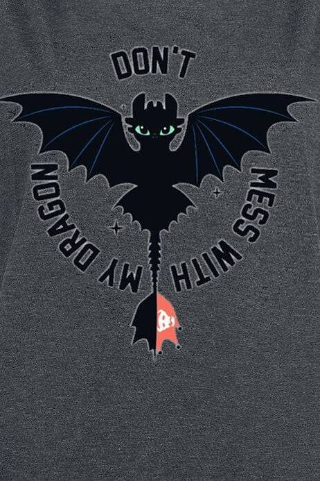 EMP "Don't Mess With My Dragon" T-Shirt grau meliert von Drachenzähmen leicht gemacht Rabatte dieses Monats
