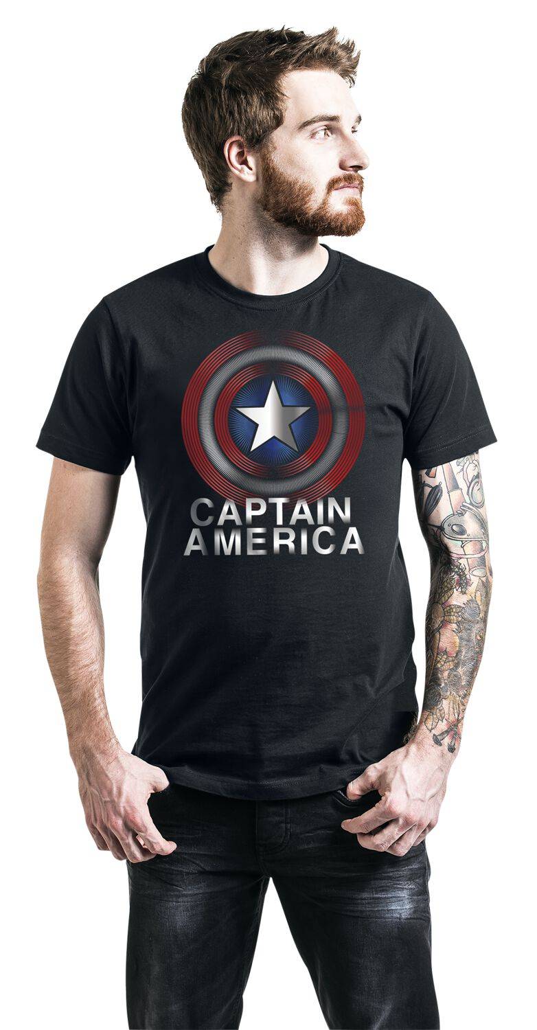 EMP "Captain America - Flash Logo" T-Shirt schwarz von Captain America Verkauf