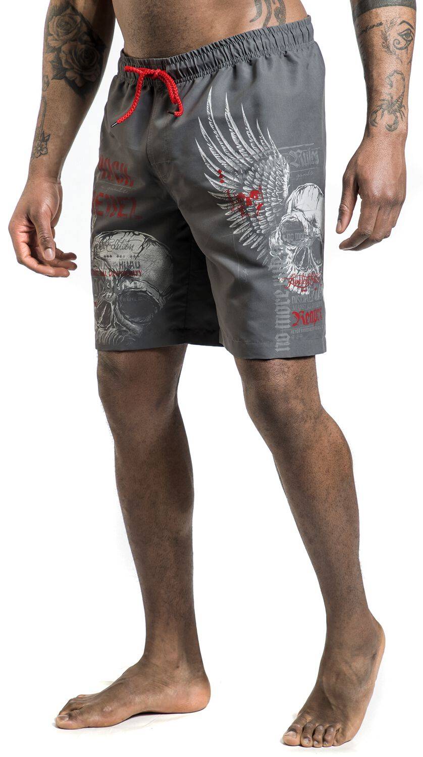 EMP Badeshort grau von Rock Rebel by EMP Fabrikverkauf