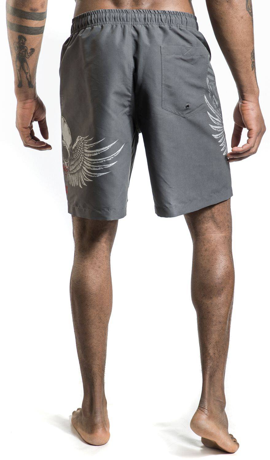 EMP Badeshort grau von Rock Rebel by EMP Fabrikverkauf