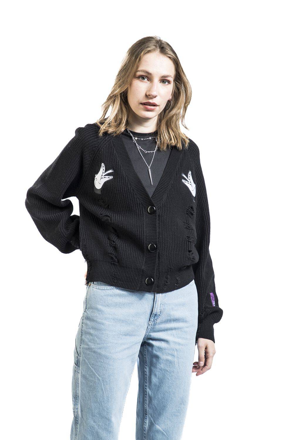 EMP "Snake" Cardigan schwarz von The Nightmare Before Christmas Begrenztes Angebot