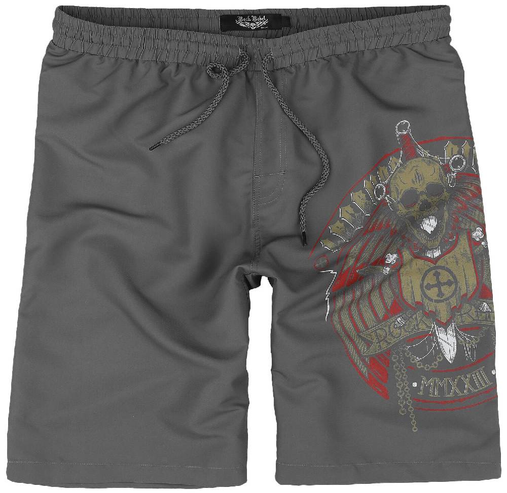 EMP Badeshort grau von Rock Rebel by EMP Preisnachlass