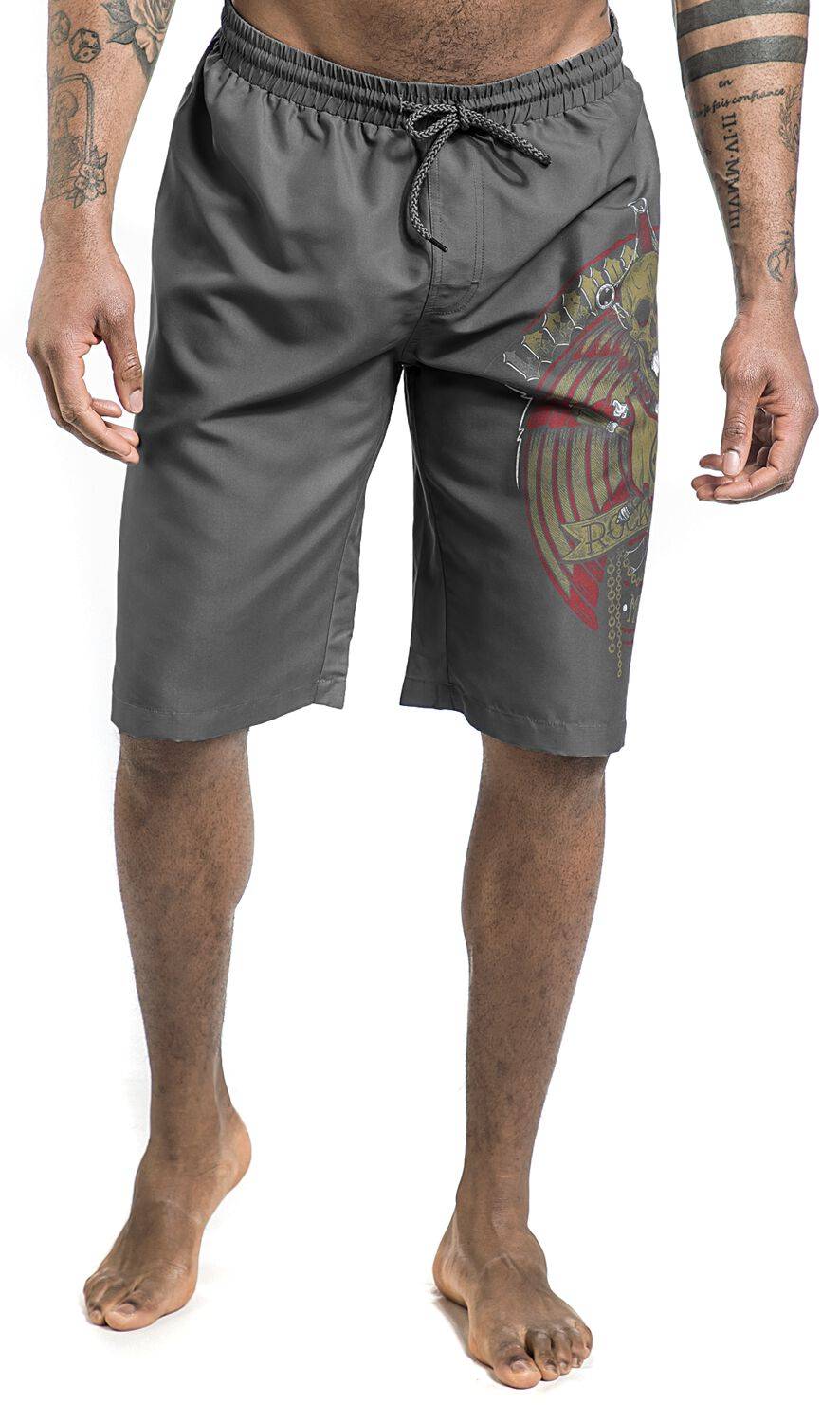EMP Badeshort grau von Rock Rebel by EMP Preisnachlass