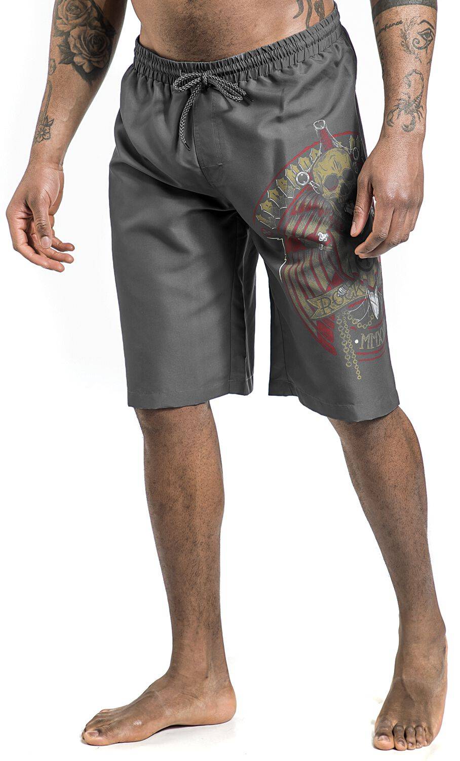 EMP Badeshort grau von Rock Rebel by EMP Preisnachlass
