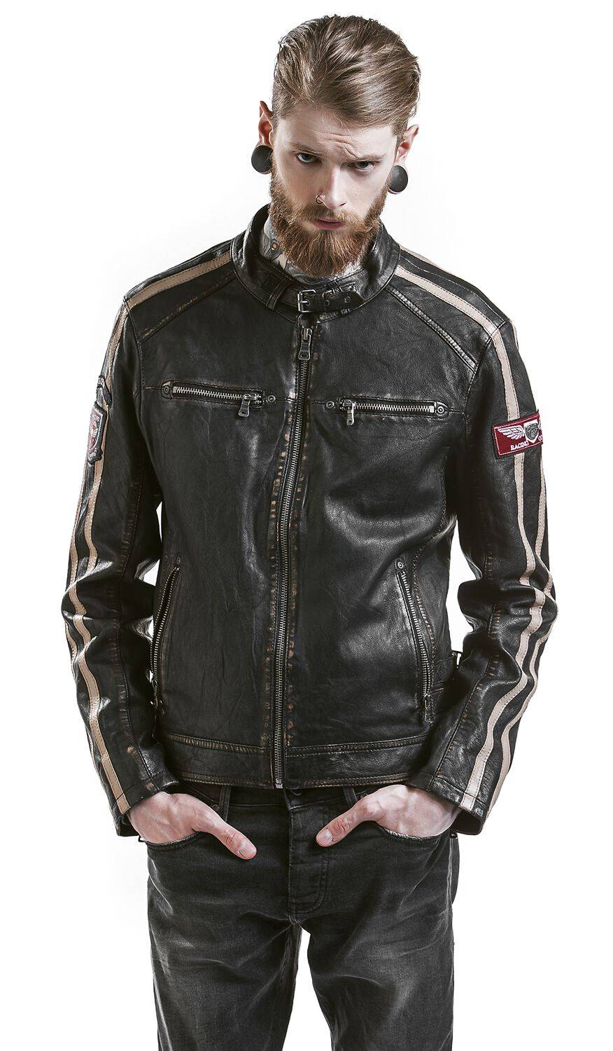 EMP "Race" Lederjacke dunkelbraun von Gipsy Weihnachtsangebot