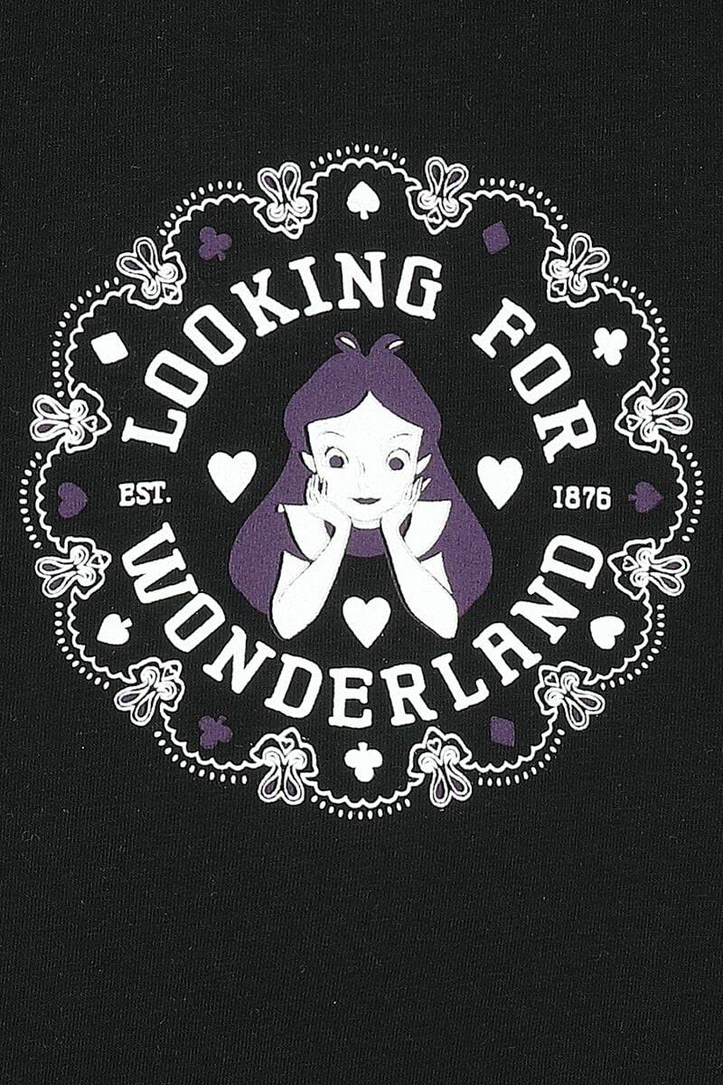 EMP "University" T-Shirt lila/schwarz von Alice im Wunderland Sonderangebot